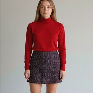 Mango Black and Red Textured Suit Jacket